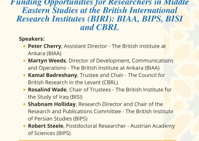 Funding Opportunities for Researchers in Middle Eastern Studies at the British International Research Institutes (BIRI): BIAA, BIPS, BISI and CBRL